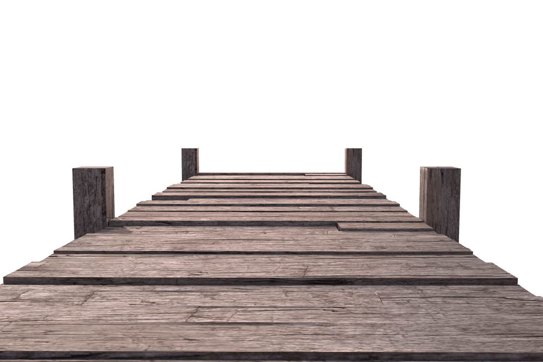 Close Up Wooden Jetty with Transparent Setting
