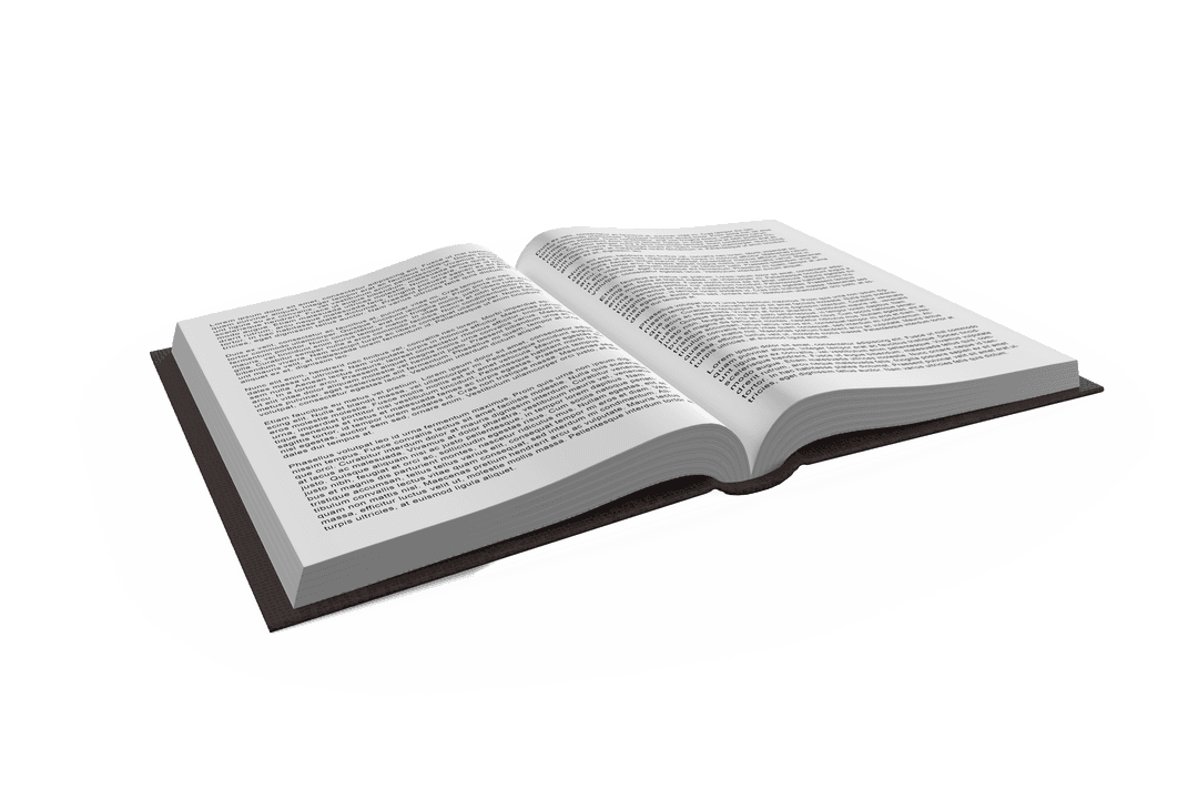 Transparent Open Book Illustration Ideal for Educational Concepts