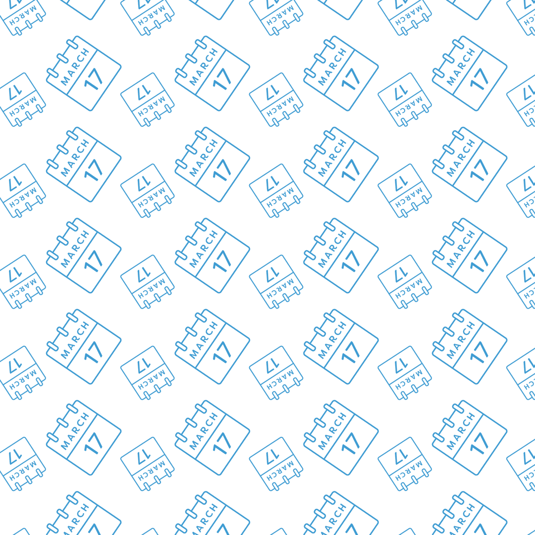 Blue Calendar Cards Pattern Design on Transparent Background