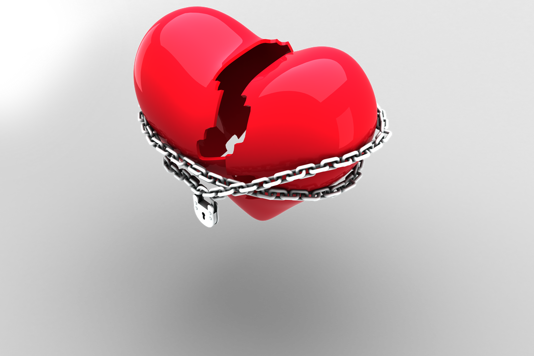 Broken Heart with Padlock and Chain on Transparent Background Vector Illustration - Download Free Stock Images Pikwizard.com