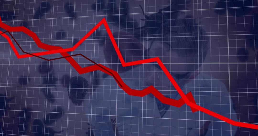 Graph Decline with Businessman Reflected in Economic Concept