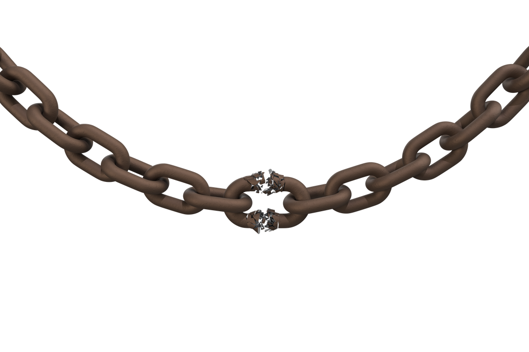 Broken Transparent Metallic Chain Detaching Dramatically Mid-Link - Download Free Stock Images Pikwizard.com