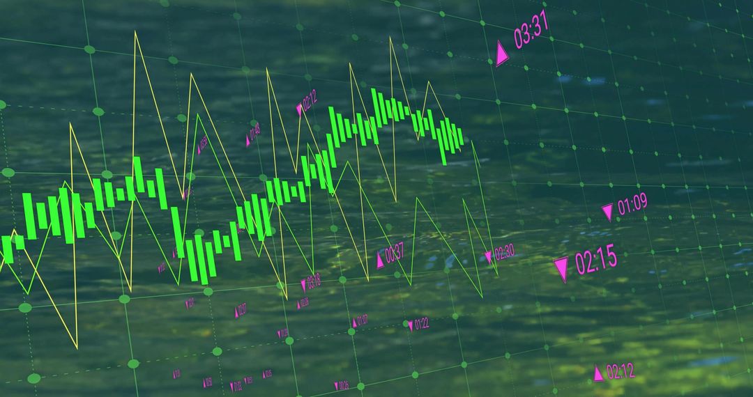 Abstract Financial Data Visualization on Watery Flow