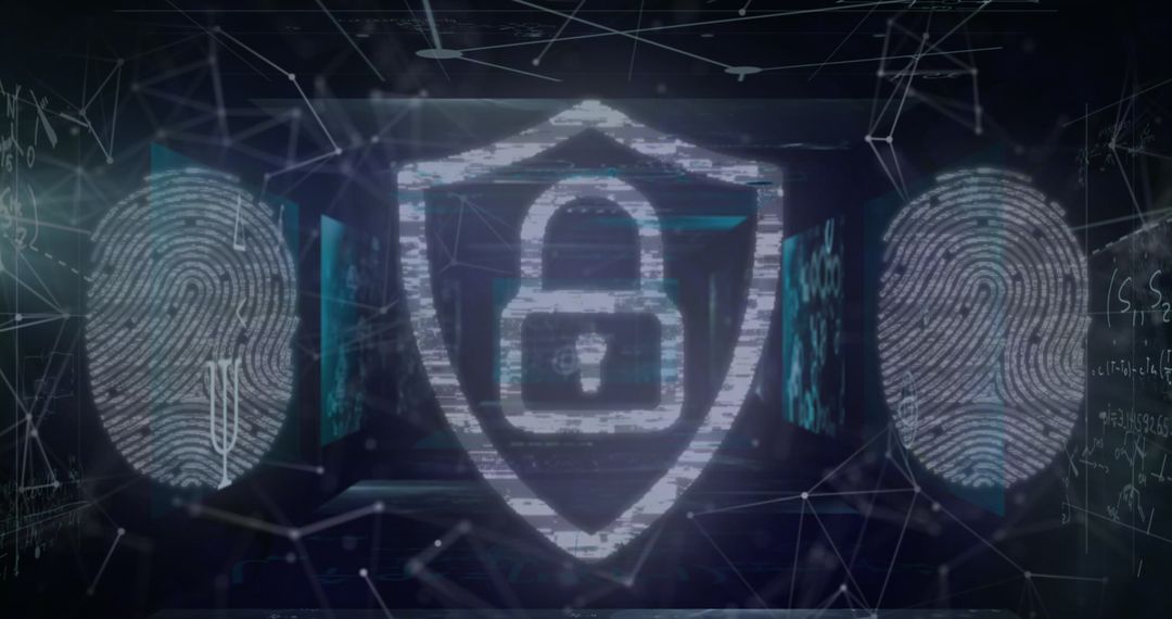 Digital Security Concept with Fingerprints and Padlock