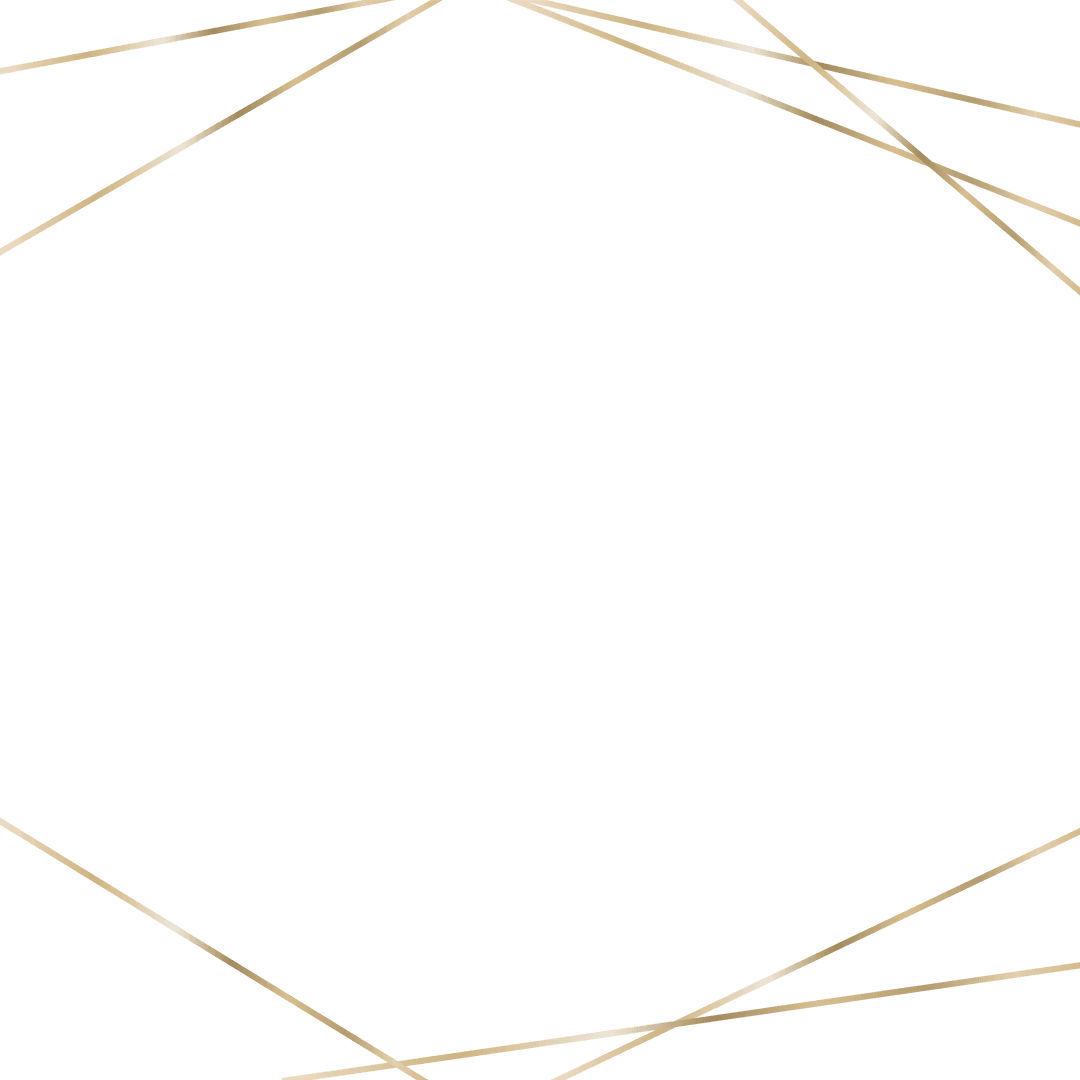 Transparent Golden Line Hexagon Frame on Teal Background Design