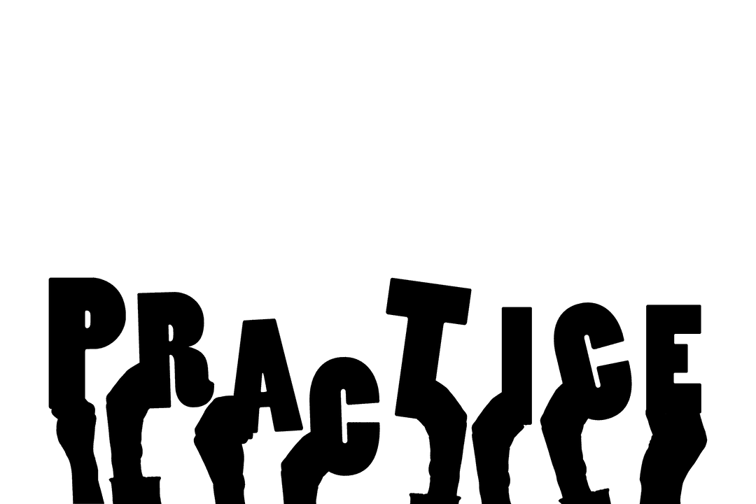 Transparent Hands Illustration with Practice Text