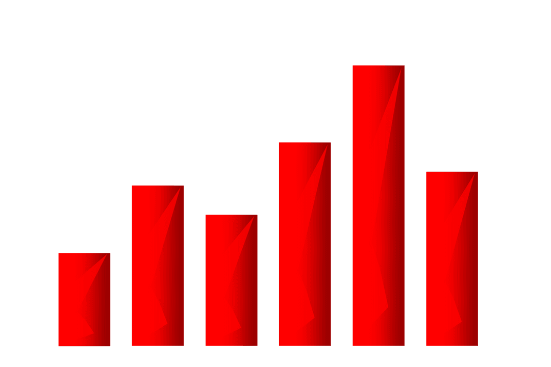 Red Chart Illustration on Transparent Background Business Vector