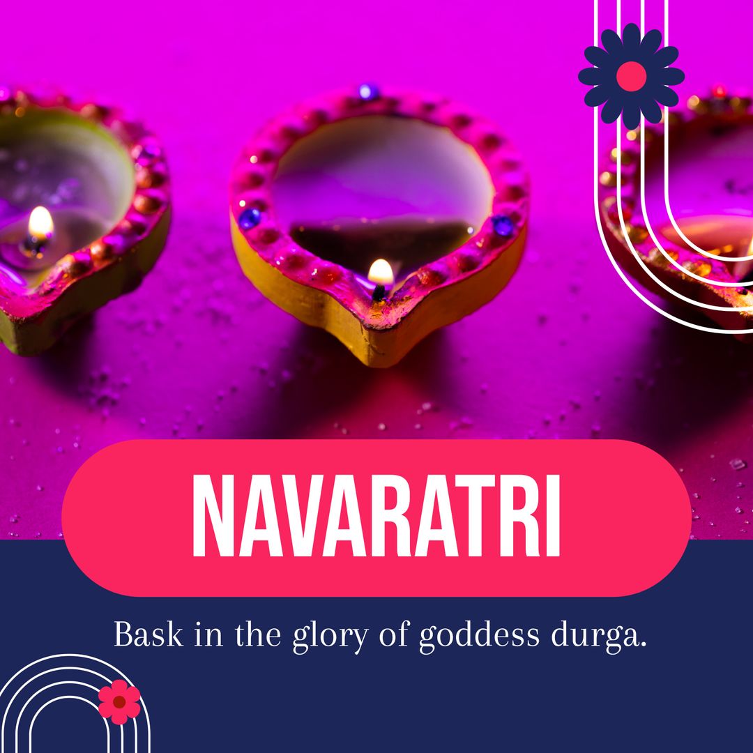 Navaratri Festival Celebration with Colorful Diyas and Festive Decorations - Download Free Stock Templates Pikwizard.com