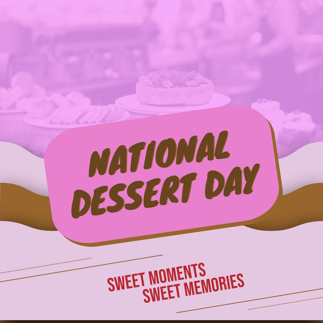 National Dessert Day Celebration with Pastry Background