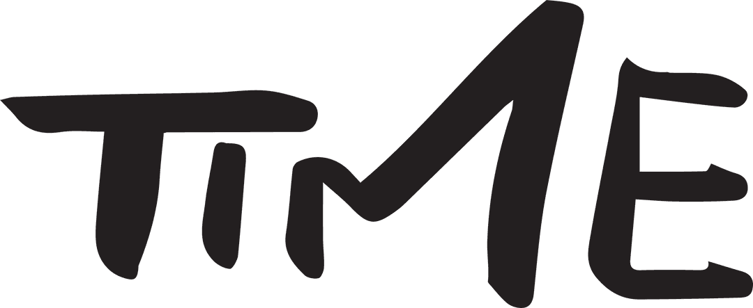 Black Time Text Design on Transparent Background