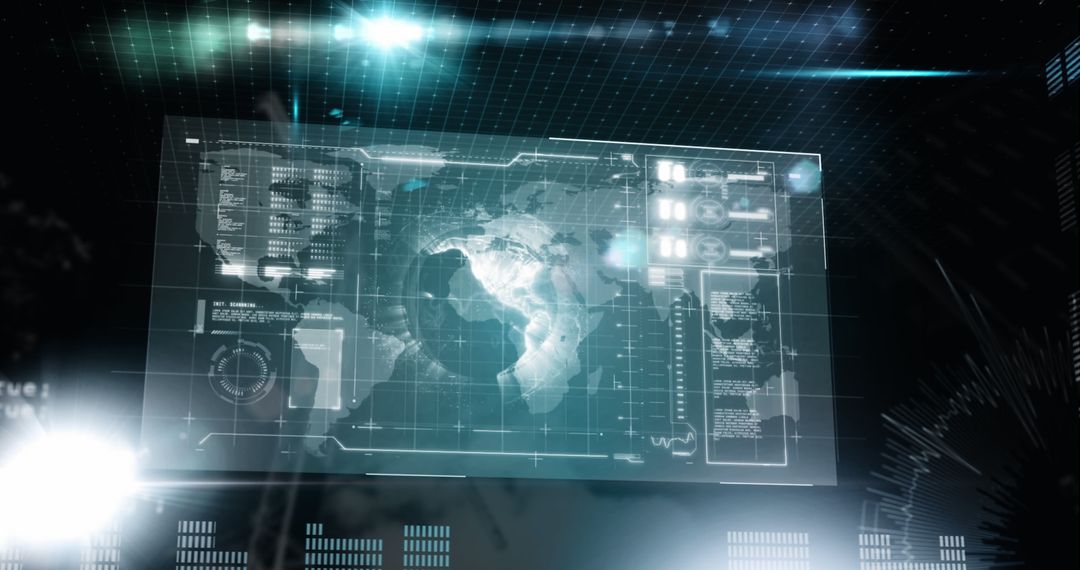 Futuristic Global Data Processing Interface in Digital Environment