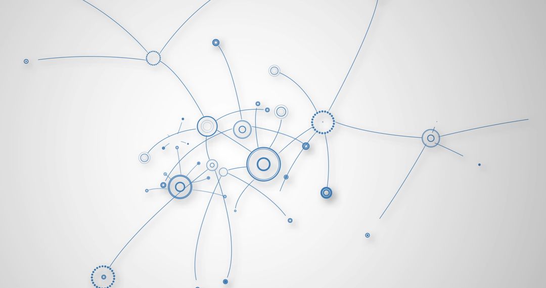 Abstract Blue Network of Connections on Grey Background