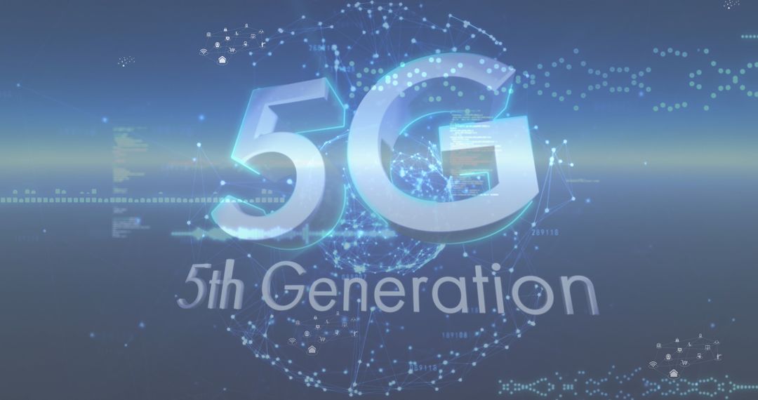 5G Technology Digital Network Concept on Blue Background - Free Images, Stock Photos and Pictures on Pikwizard.com