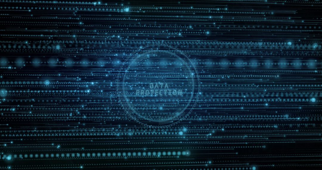 Data Protection Graphic with Digital Interface Elements