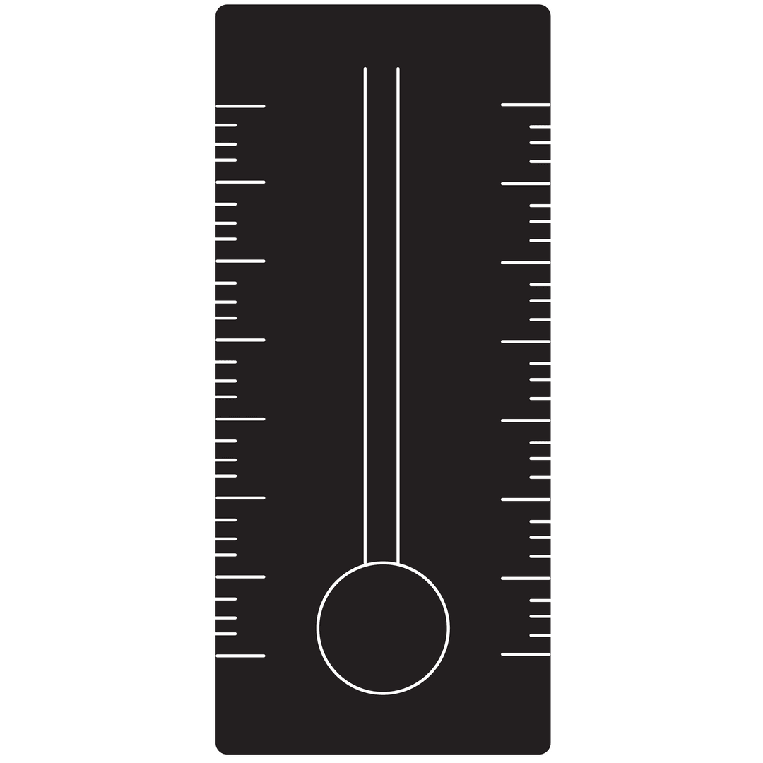 Black Thermometer Design on Transparent Background for Weather Applications