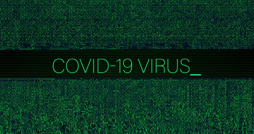 Digital Virus Alert with Glitch Effect Background
