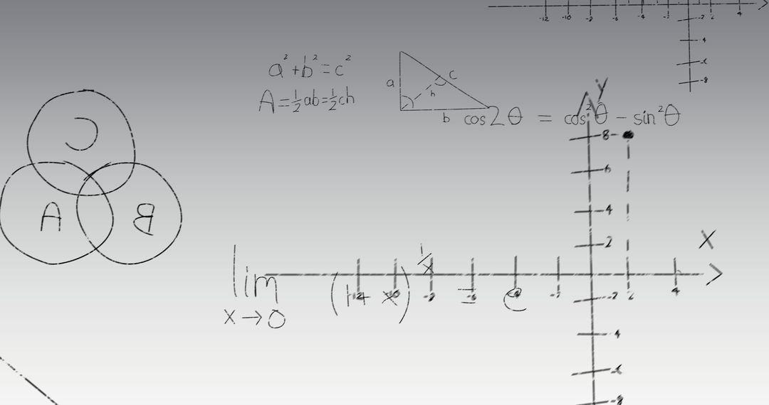 Mathematical Equations on Gray Background Concept