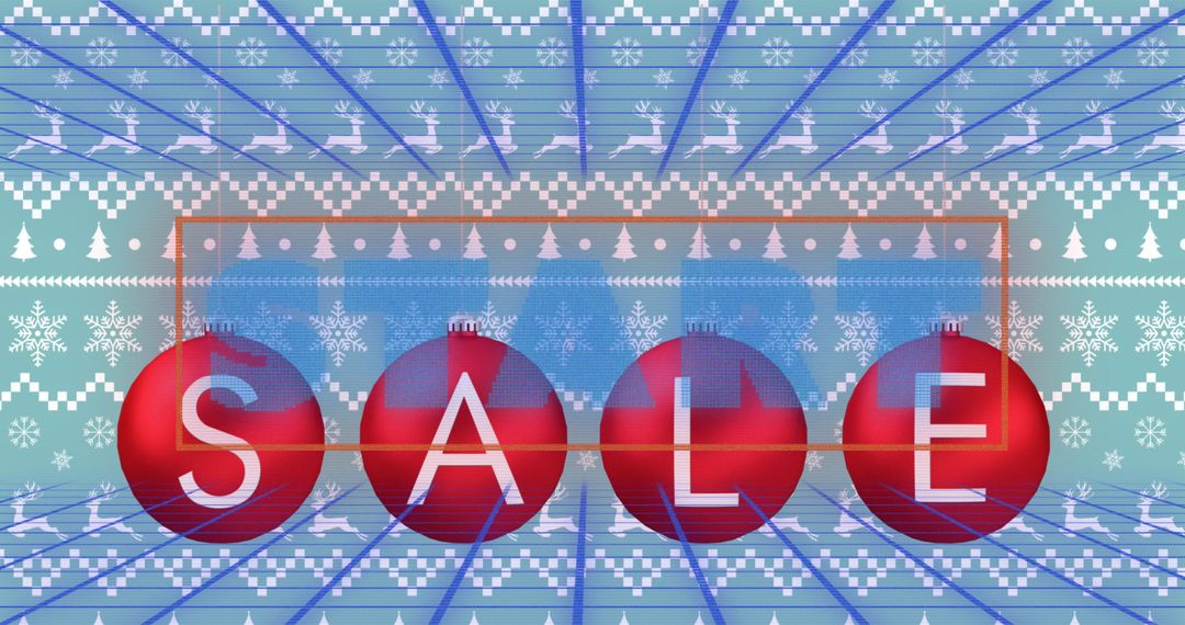 Festive Christmas Sale Banner with Red Ornaments and Patterns