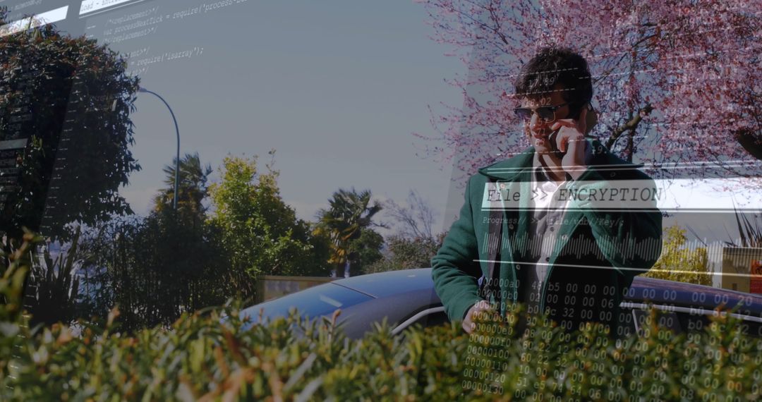 Cybersecurity Encryption Overlaid on Smartphone Usage Outdoors