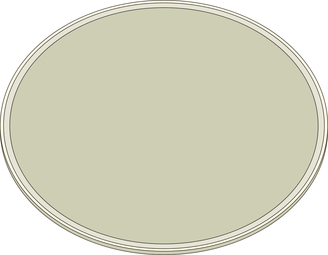 Minimalist Beige Elliptical Disc on Transparent Background