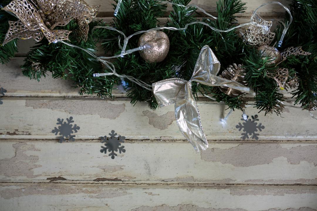 Christmas Garland with Ornaments and Snowflakes - Free Images, Stock Photos and Pictures on Pikwizard.com