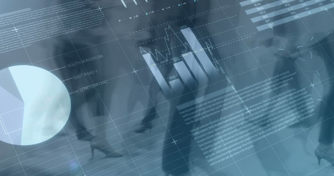 Abstract Data Visualization Overlapping Global Business Professionals