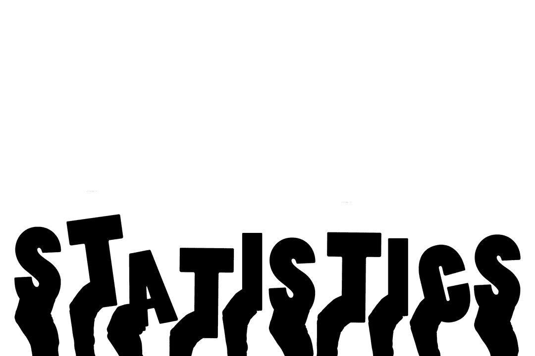 Digital Hands Holding Statistics Text on Transparent Background