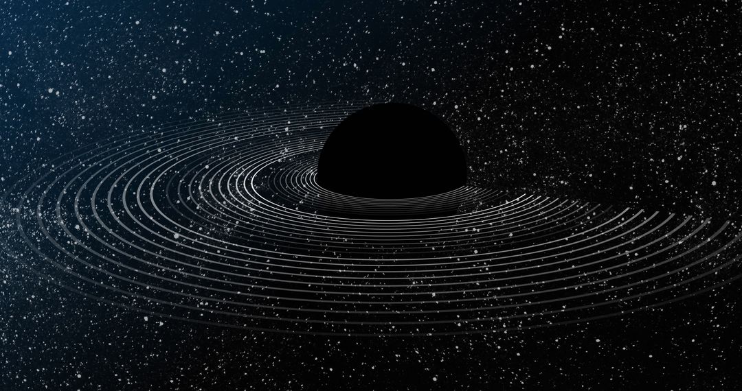 Digital Artwork of Brown Exoplanet with Rings in Starry Universe