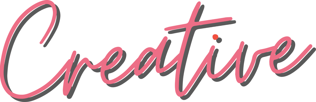 Cursive Brush Lettering Creative on Transparent Background