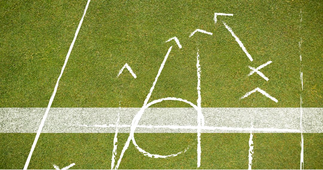 Strategy Game Plan Overlay on Green Grass Field