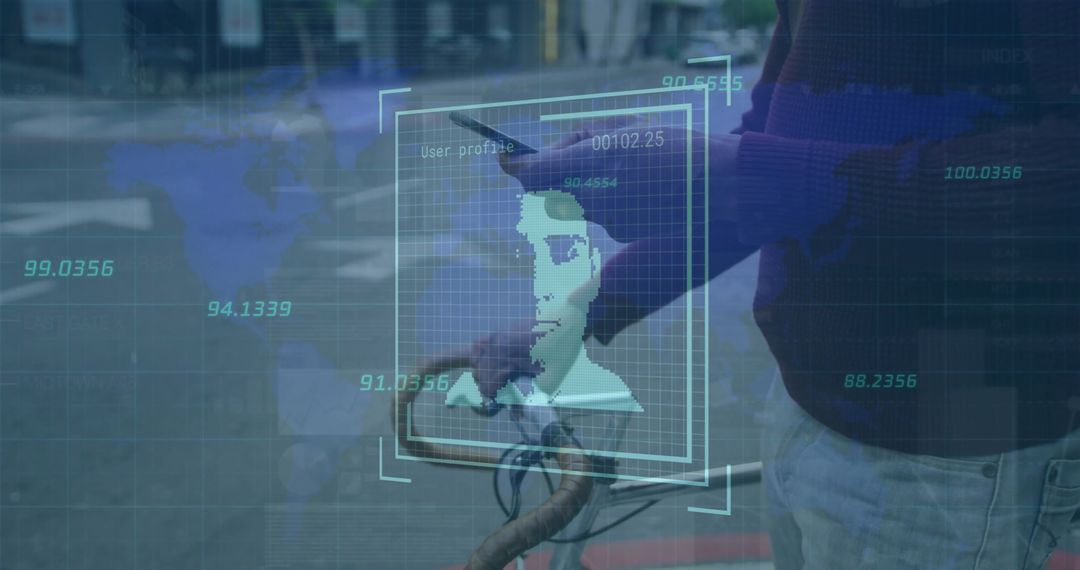 Digital Overlay with User Profile and Data over Cyclist using Smartphone