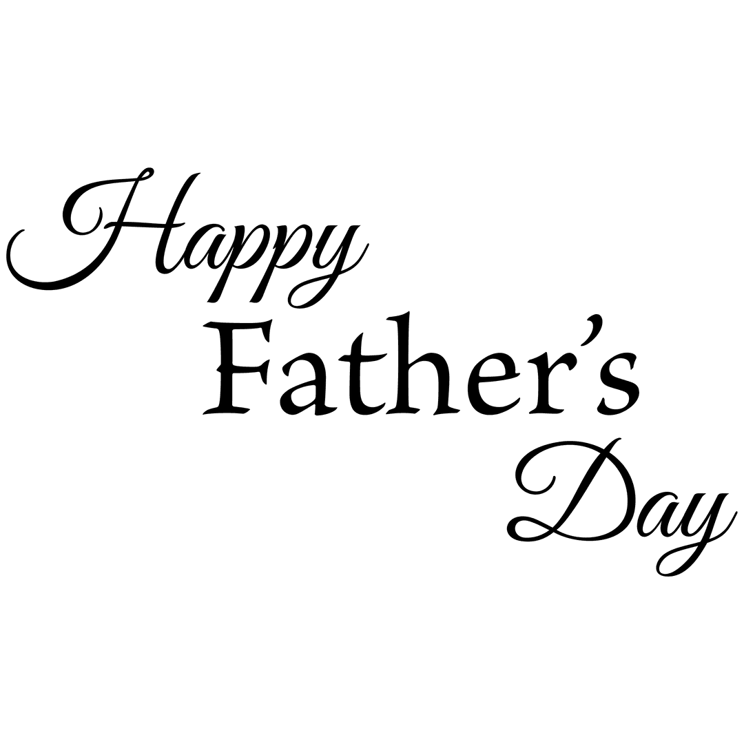 Happy Father's Day Banner with Transparent Background