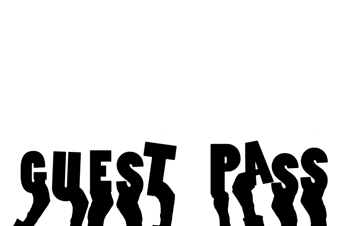 Hands Holding Guest Pass Text on Transparent Background