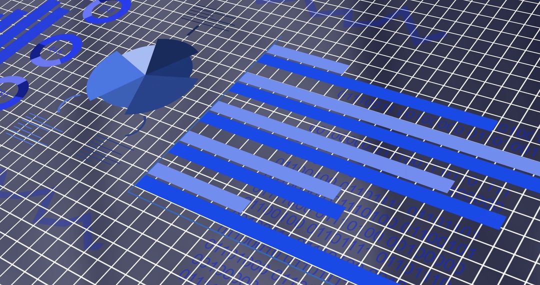 Futuristic Financial Data Analysis with Blue Graphs