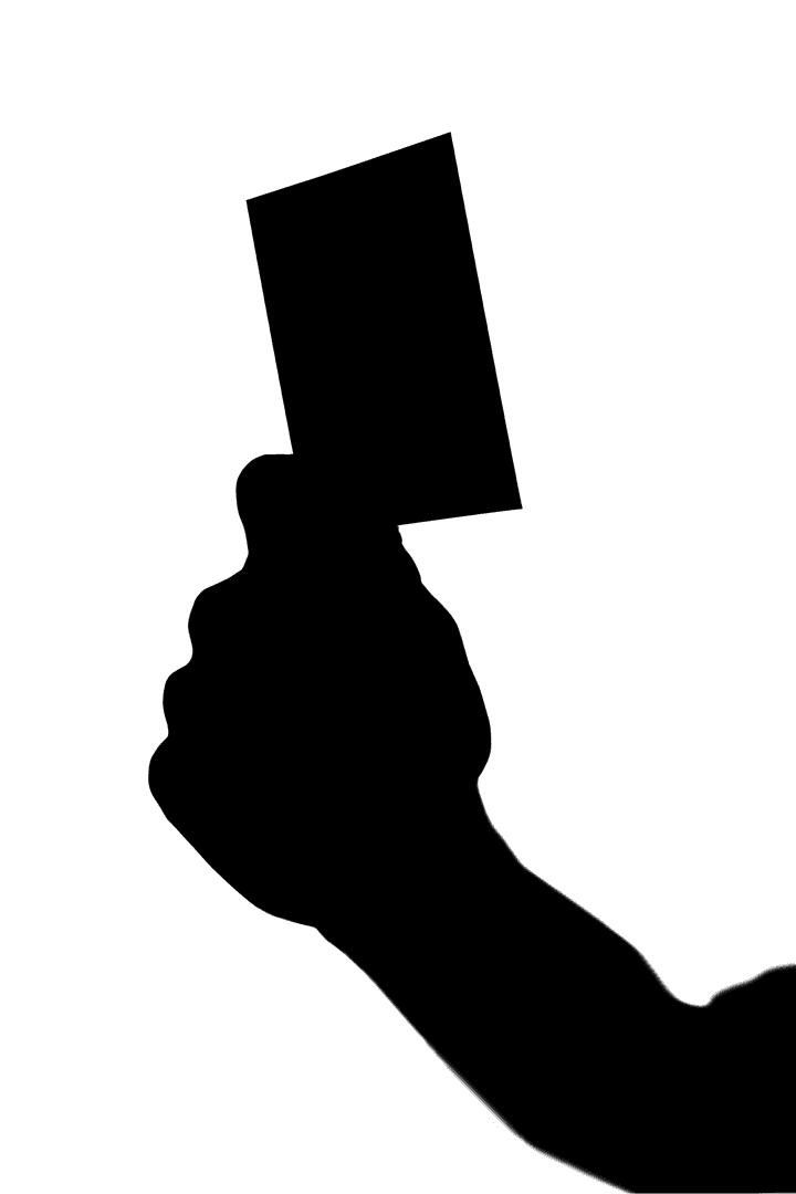 Transparent Silhouette Hand Holding Card Information Graphic