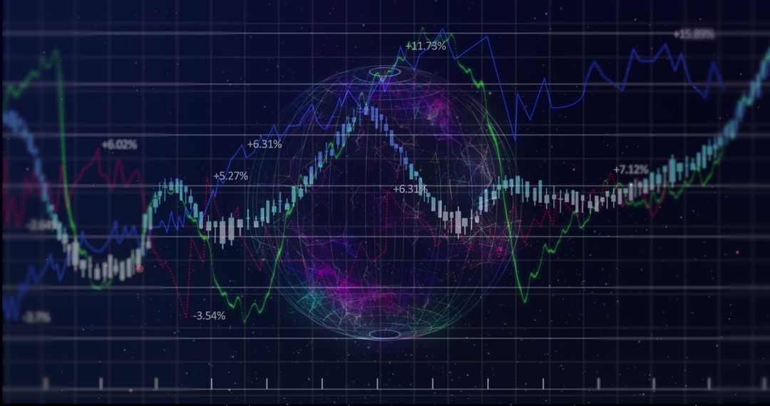 Digital Financial Data Visualization with Global Network Overlay