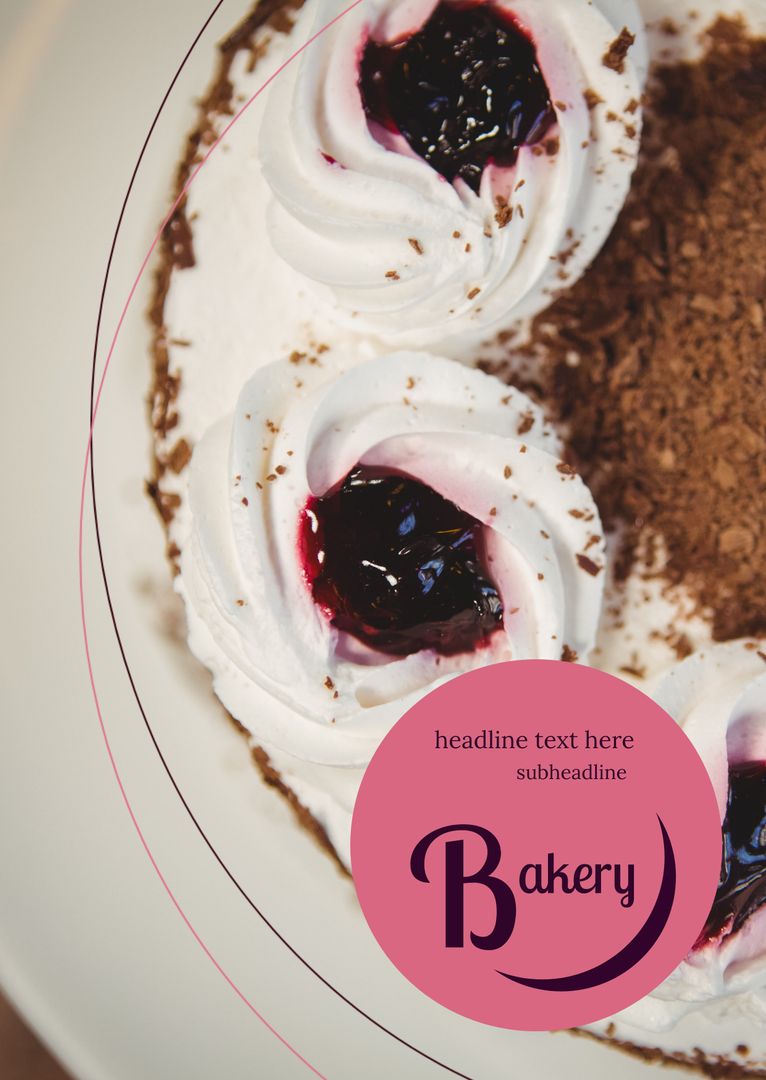 Decadent Dessert with Cream and Berry Garnish