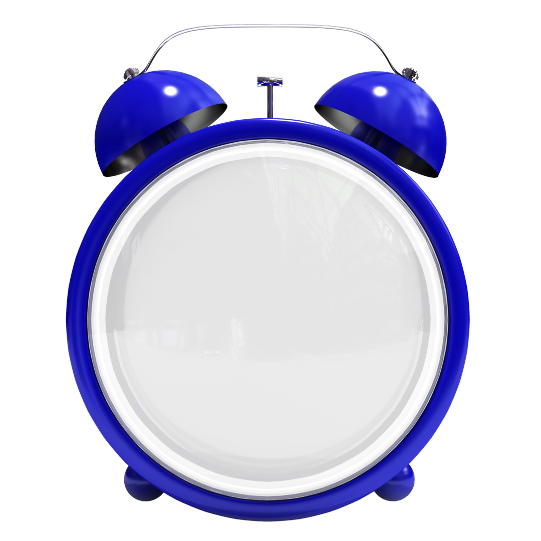 Transparent Shiny Blue Blank Twin Bell Alarm Clock Isolated - Download Free Stock Images Pikwizard.com