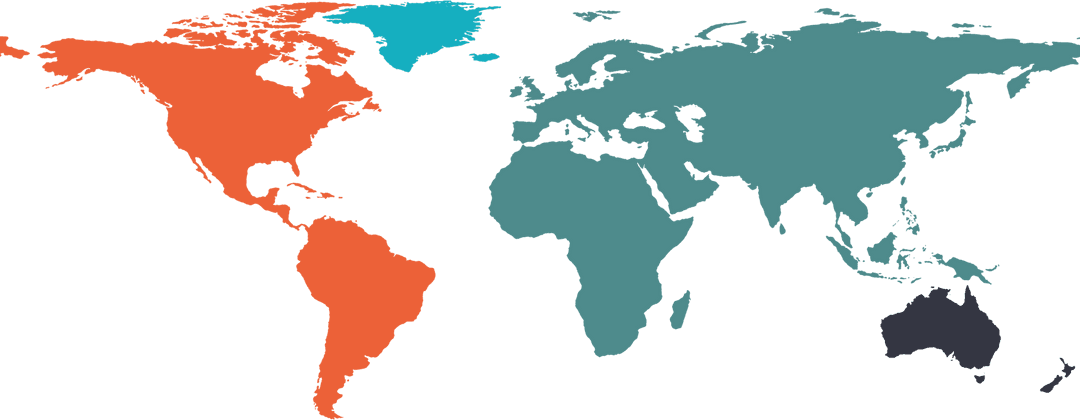 World Map Transparent Background Colorful Continents Illustration