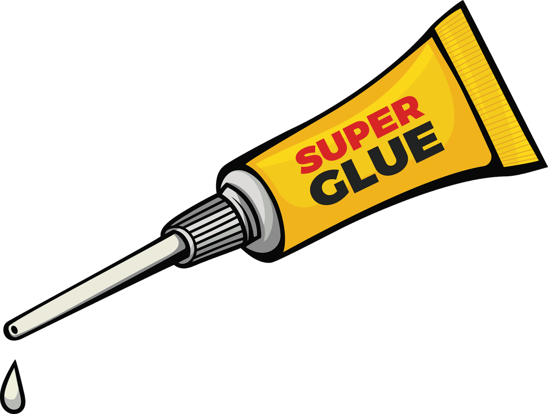 Yellow Super Glue Vector on Transparent Background