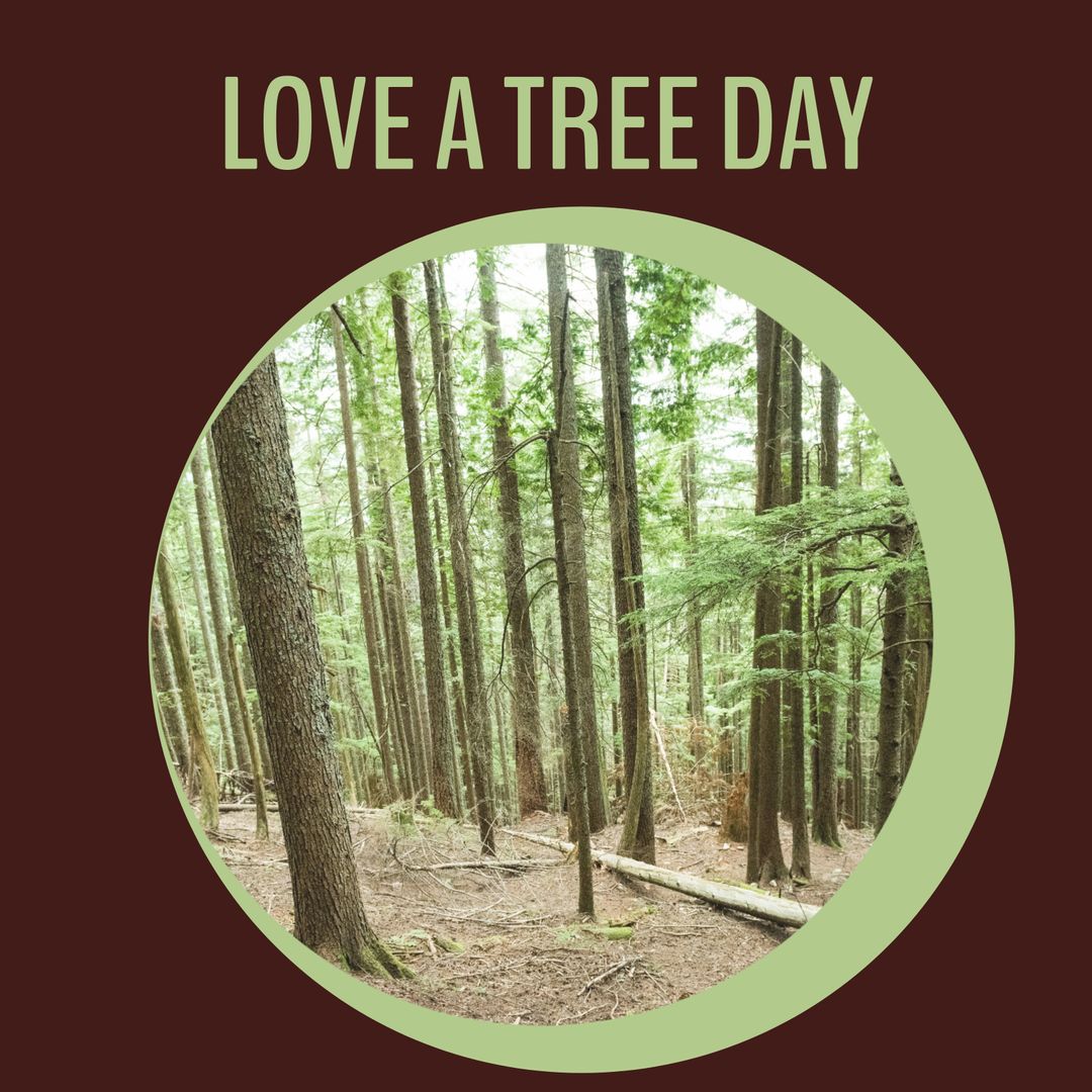 Love a Tree Day Forest Woodland Circle Graphic - Download Free Stock Templates Pikwizard.com