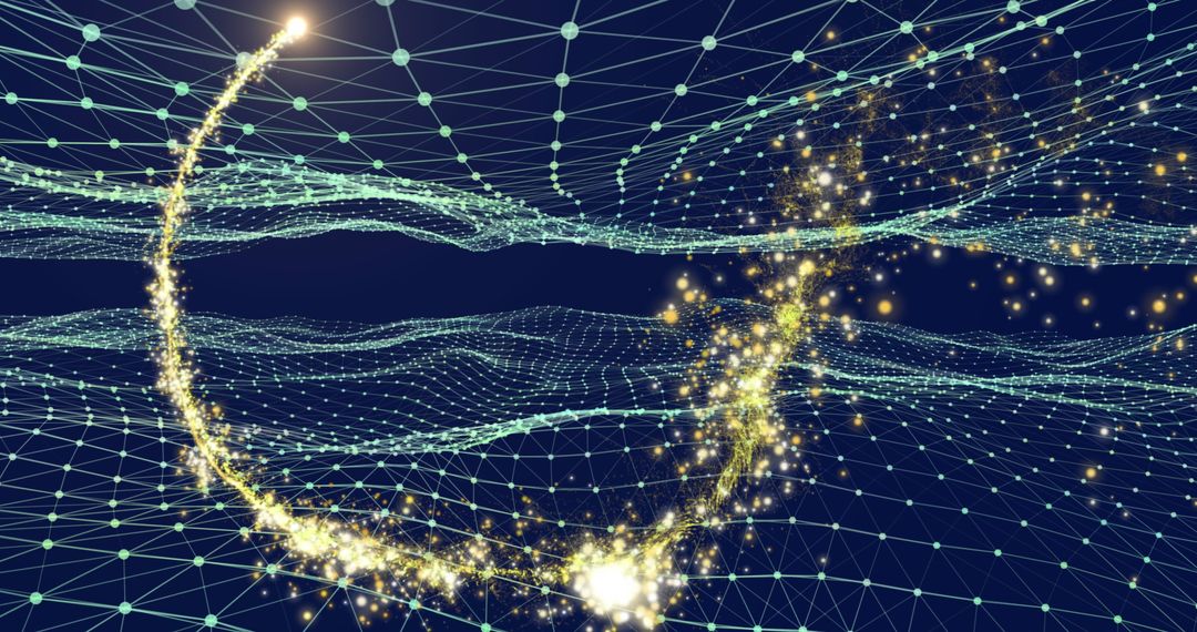 Digital Fireworks in a Futuristic Geometric Network