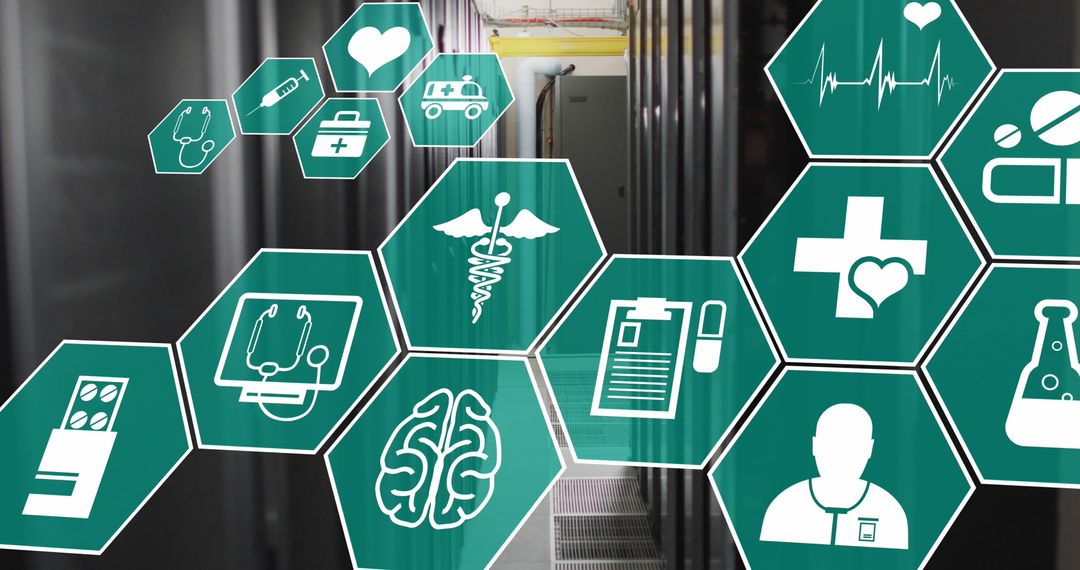 Healthcare Technology Interface in Modern Server Room