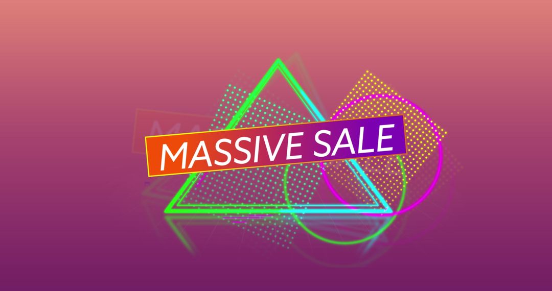 Vibrant Geometric Massive Sale Banner with Gradient Background