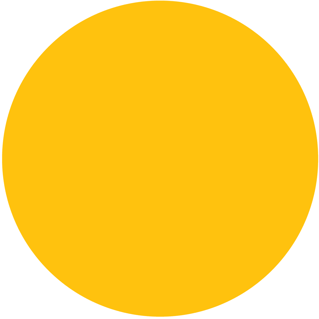 Bold Yellow Circle Geometry on Transparent Background