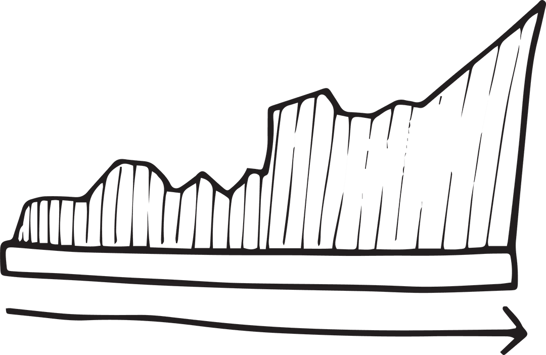 Transparent Hand-Drawn Profit Trend Line Graph Increasing