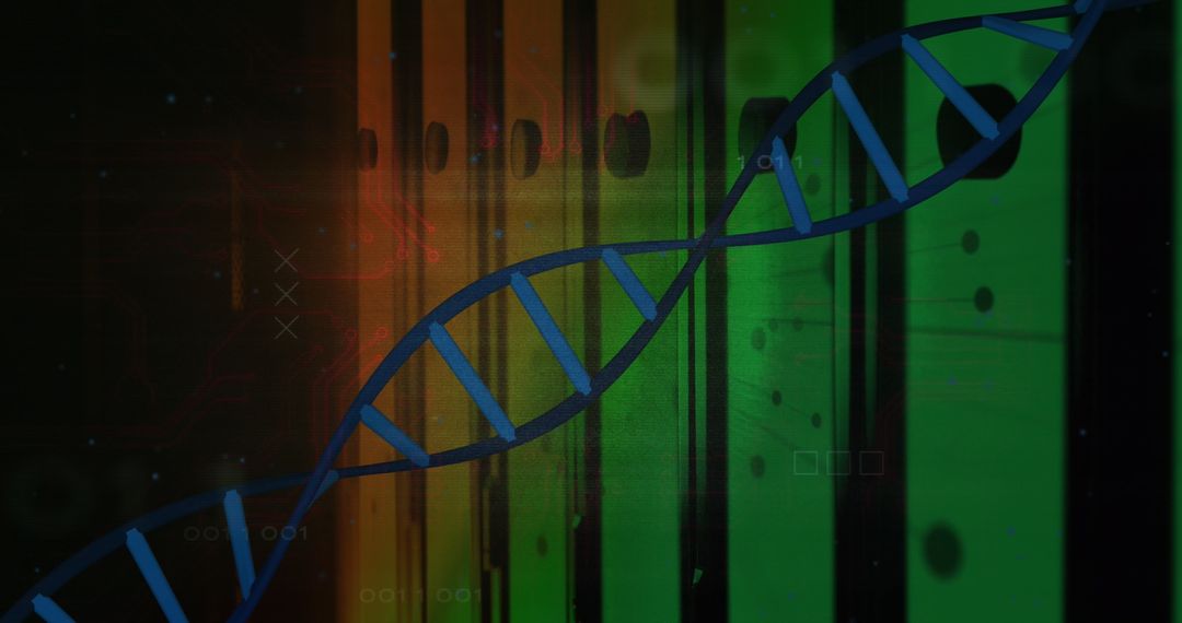 Abstract DNA Strand with Digital Data Integration Concept