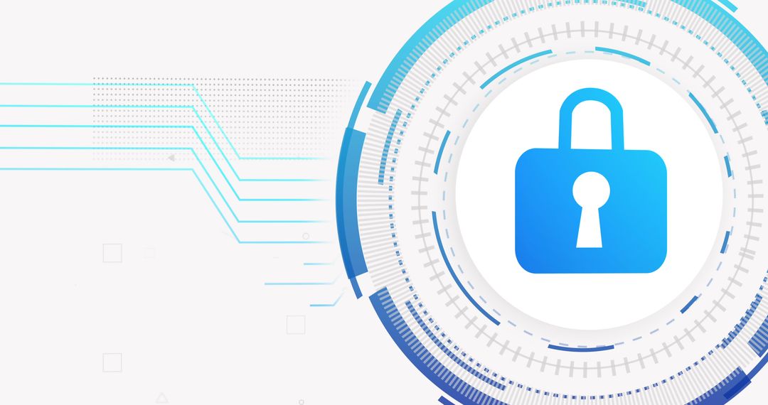 Cybersecurity Concept With Technological Lock Symbol