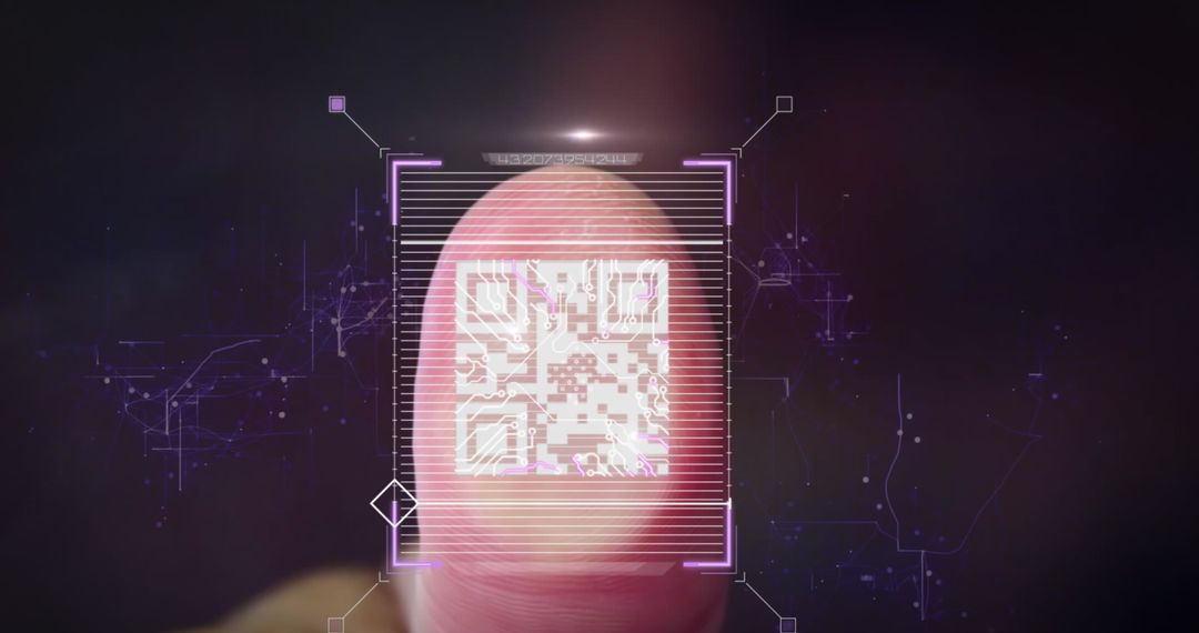 Futuristic QR Code Scanning Technology on Fingerprint