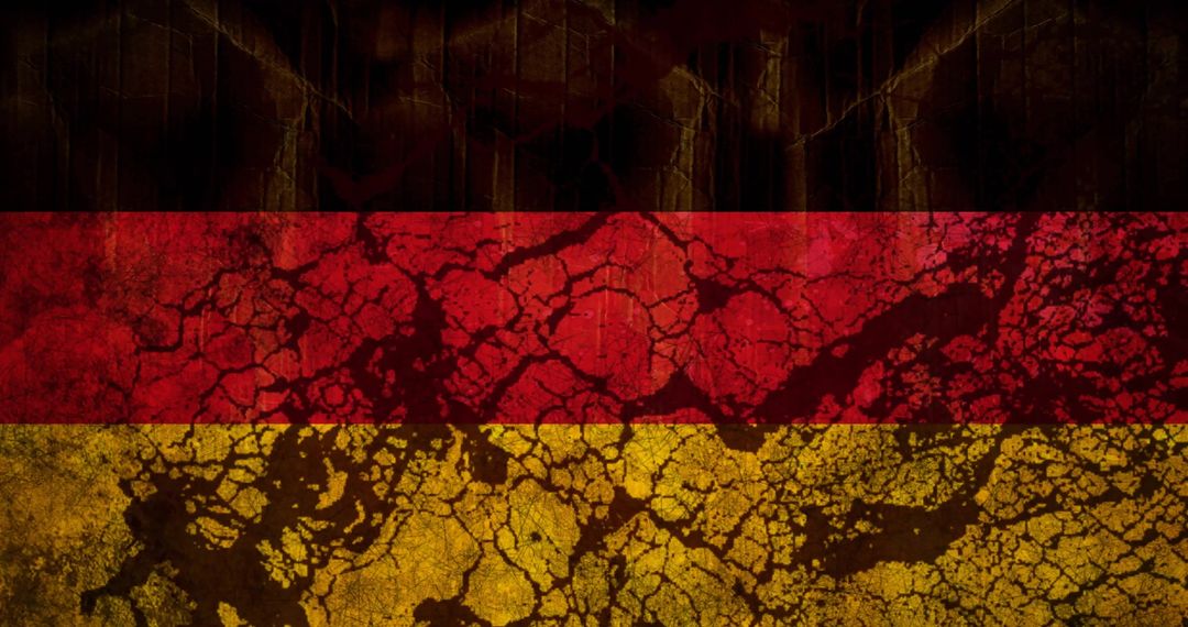 Abstract Black Patterns Over German Flag